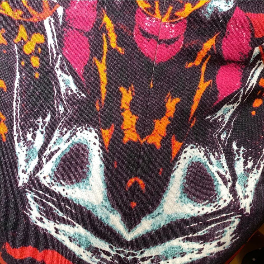 McQ Alexander McQueen Interlock dress kaleidoscope print knit bodycon mini L - Picture 13 of 13